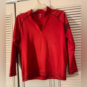 Men’s Adidas Golf Red And Black Quarter Zip Pullover Size Large